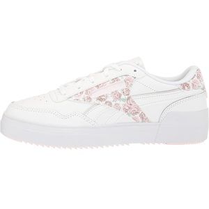Used Reebok White Shoes with Pink Flowers